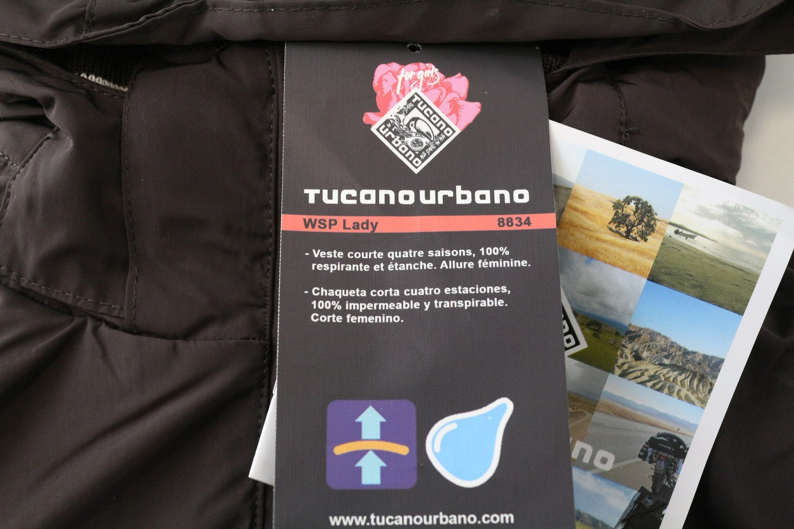 TUCANO URBANO WSP Lady Women Jacket IT44 Brown Hooded Waterproof Moto Wear