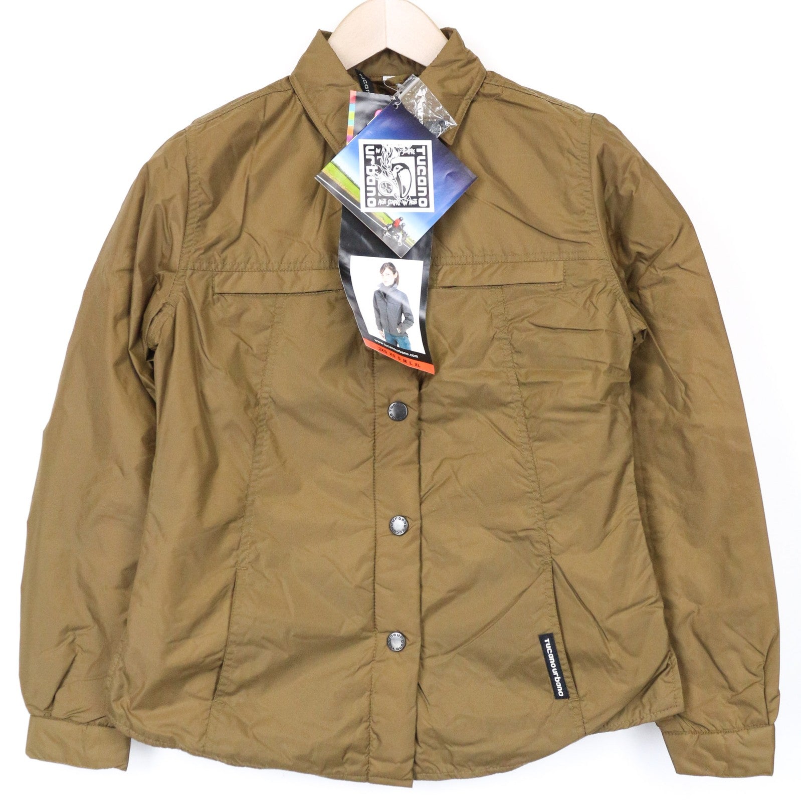 TUCANO URBANO Lori moteriška striukė XS, ruda, neperšlampama, motocikliška striukė su užsegama apykakle