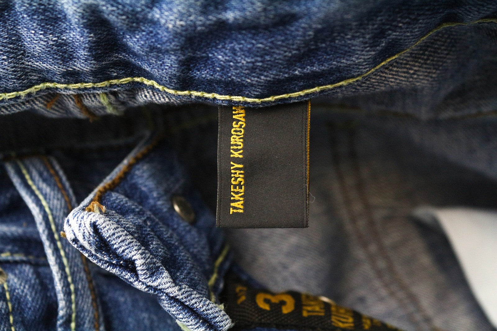 TAKESHY KUROSAWA Men Jeans W34 Slim Blue Cotton Painted Washed Fit Pants