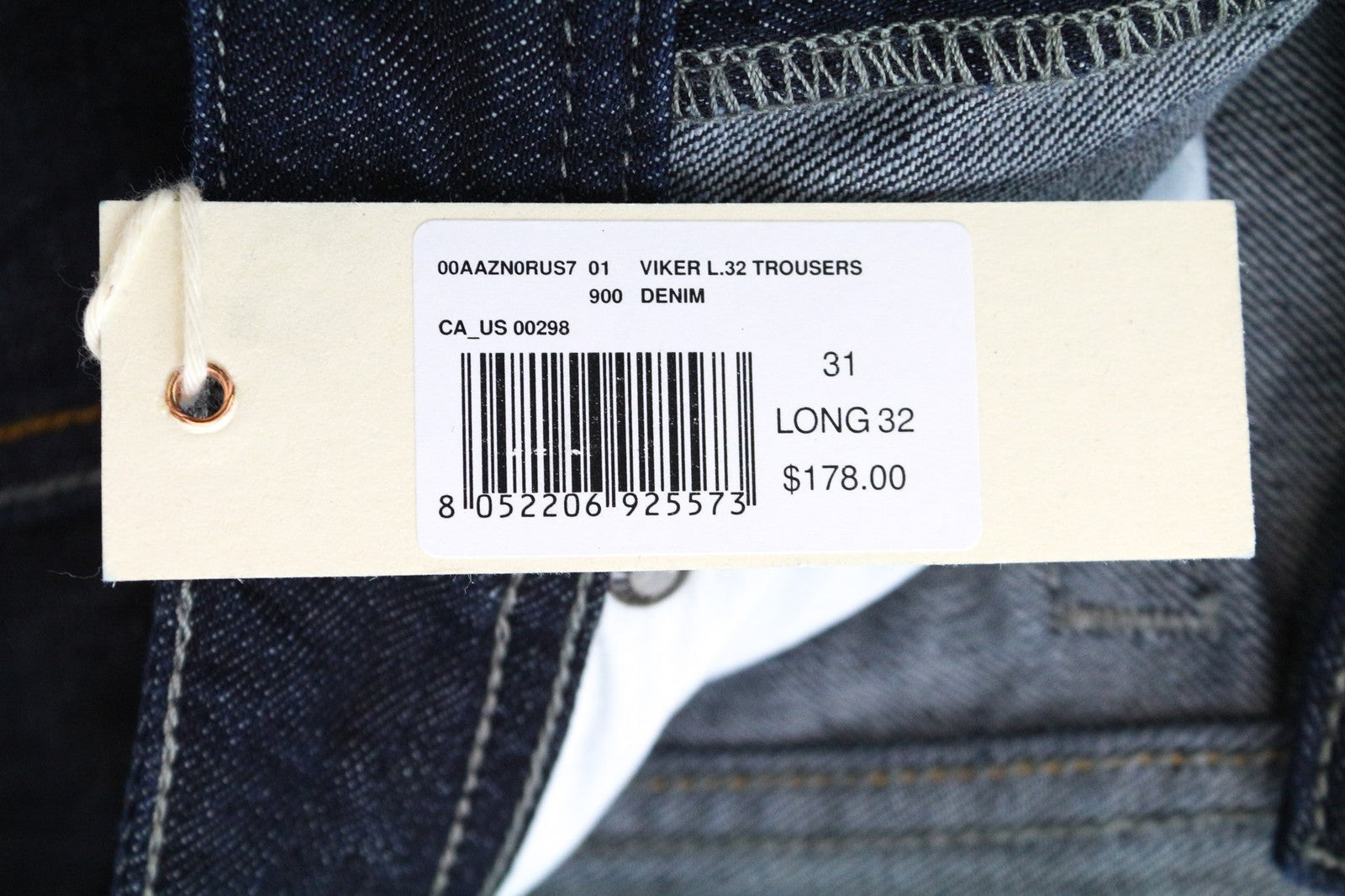 DIESEL Viker 0RUS7 Men's Jeans W31/L32 Regular Straight Dark Blue Cotton Fit