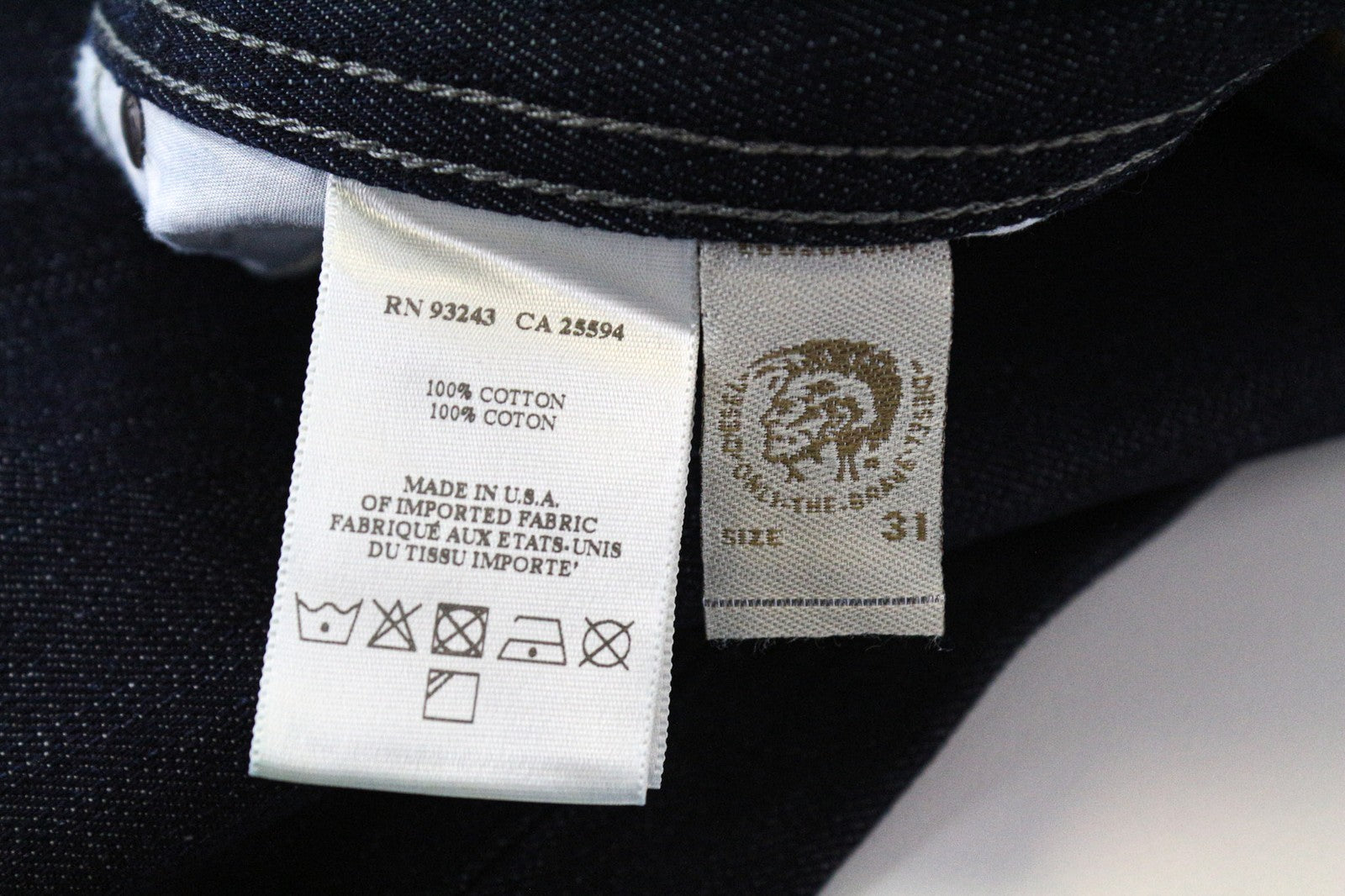 DIESEL Viker 0RUS7 Men's Jeans W31/L32 Regular Straight Dark Blue Cotton Fit