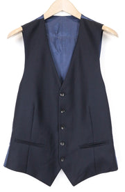 SUITSUPPLY Ferrara vyriška liemenė, UK38L, mėlyna, vilnonė, plona, ​​V formos iškirpte, klasikinio kirpimo 