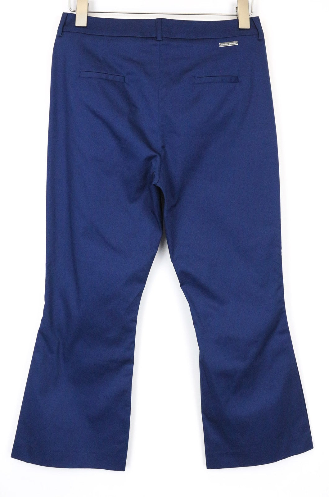 FRANKIE MORELLO Dorothee Women's Trousers UK10 Blue Cropped Flare Cotton