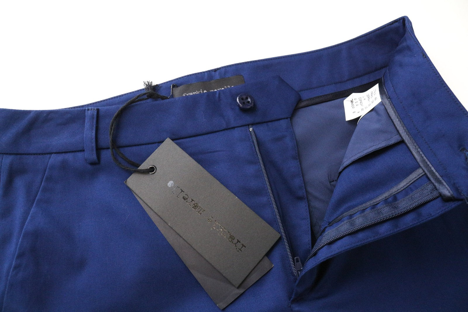 FRANKIE MORELLO Dorothee Women's Trousers UK10 Blue Cropped Flare Cotton