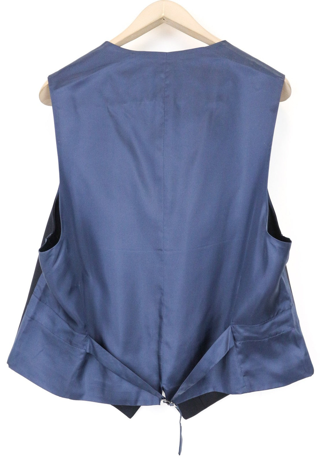 SUITSUPPLY Ferrara vyriška liemenė UK48S mėlyna grynos vilnos V formos iškirpte, plona, ​​oficialios iškirptės 