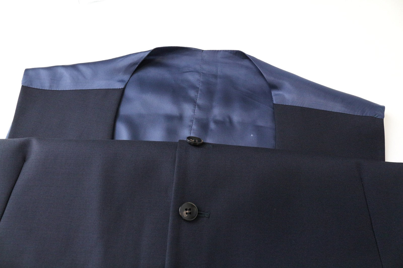 SUITSUPPLY Ferrara vyriška liemenė UK48S mėlyna grynos vilnos V formos iškirpte, plona, ​​oficialios iškirptės 