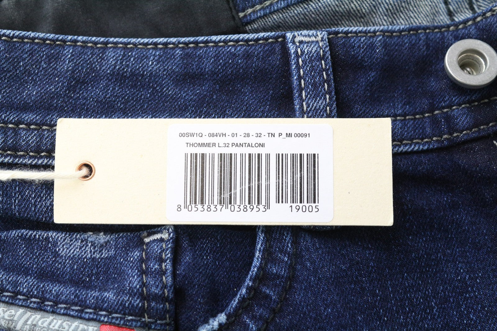 DIESEL Thommer 084VH Men's Jeans W28/L32 Blue Slim Cotton Ripped Washed Fit