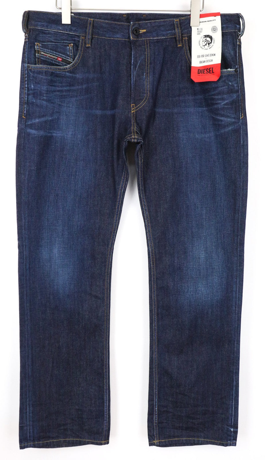 DIESEL D-Ligenz 088AN Men's Jeans W38/L32 Dark Blue Washed Bootcut Pure Cotton