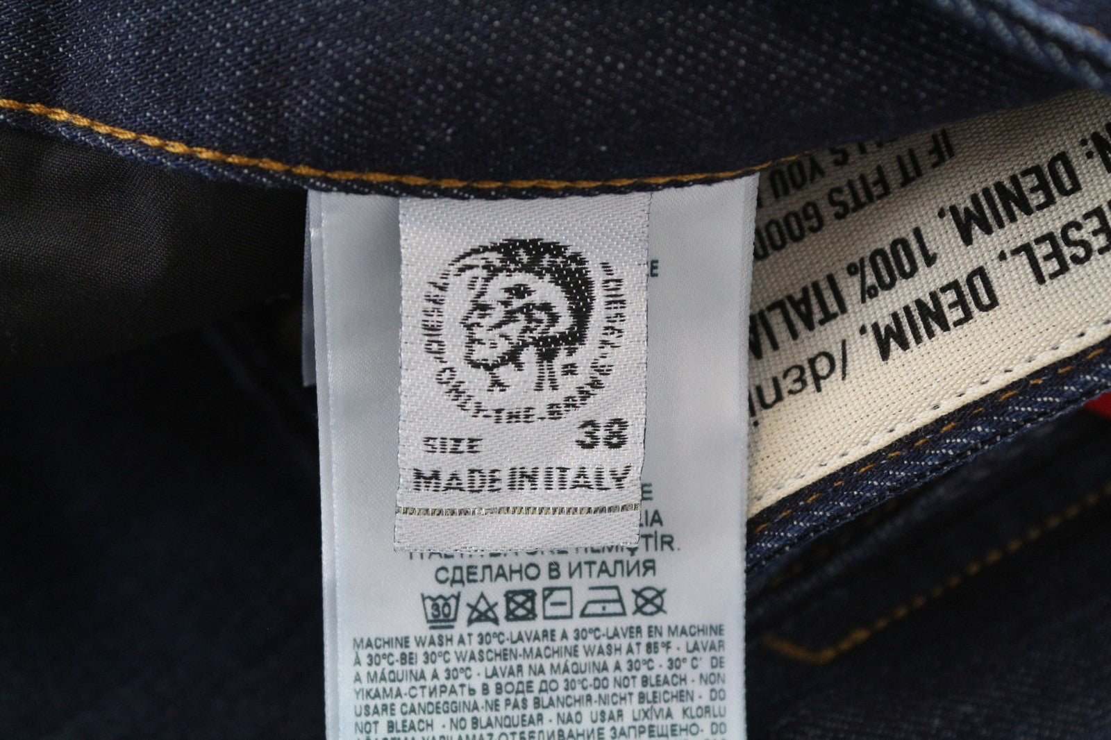 DIESEL D-Ligenz 088AN Men's Jeans W38/L32 Dark Blue Washed Bootcut Pure Cotton