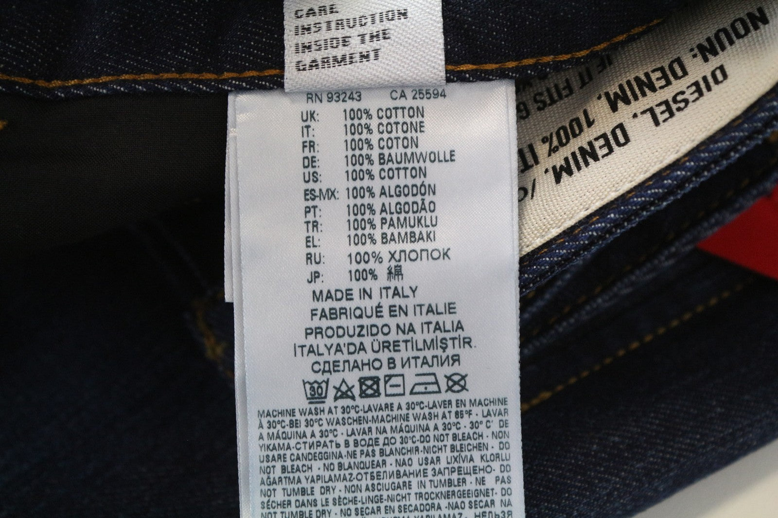 DIESEL D-Ligenz 088AN Men's Jeans W38/L32 Dark Blue Washed Bootcut Pure Cotton