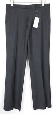 RICHMOND Men's Trousers IT48 Grey Wool Blend Melange Designer Flat-Front
