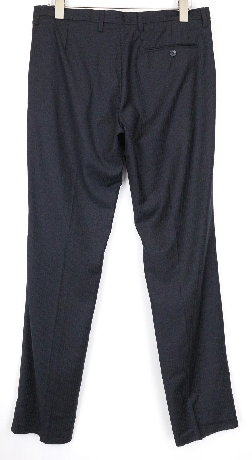 RICHMOND Men's Trousers IT48 Black Cotton Blend Striped Classic Flat-Front