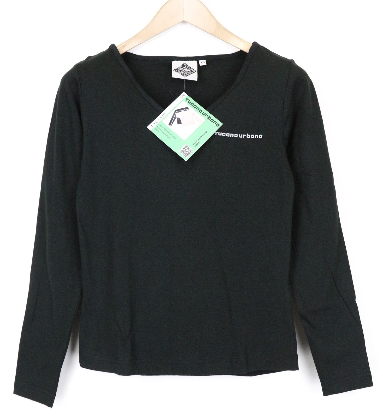 TUCANO URBANO T-TU Lady Women's T-Shirt XS Black Reflective V-Neck Jersey