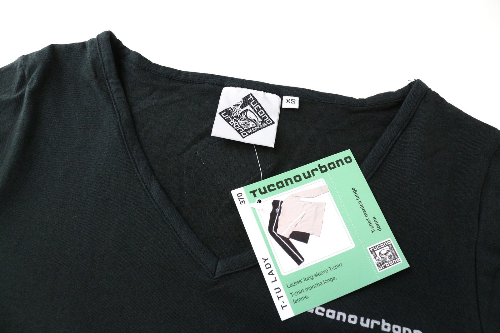 TUCANO URBANO T-TU Lady Women's T-Shirt XS Black Reflective V-Neck Jersey