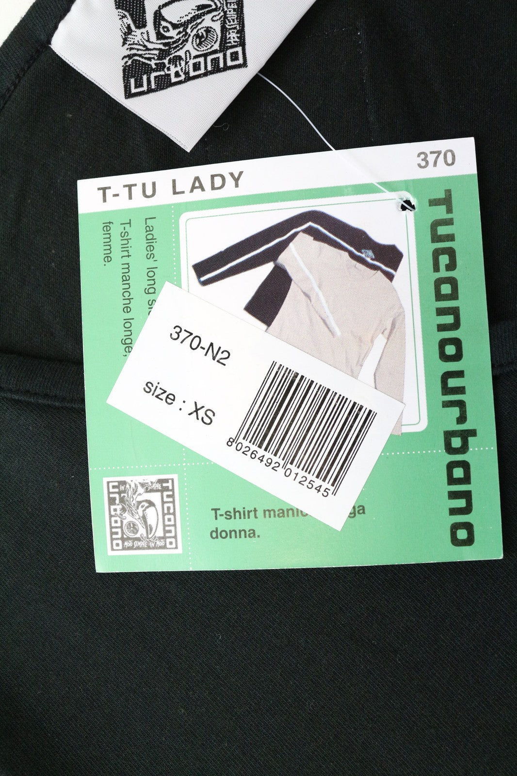 TUCANO URBANO T-TU Lady Women's T-Shirt XS Black Reflective V-Neck Jersey