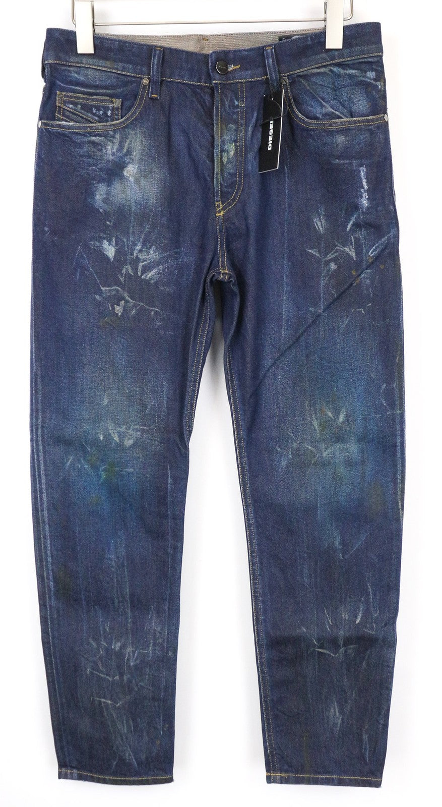 DIESEL Jifer 084SW Men's Jeans W31/L32 Blue Slim Tapered Stretch Painted Wash