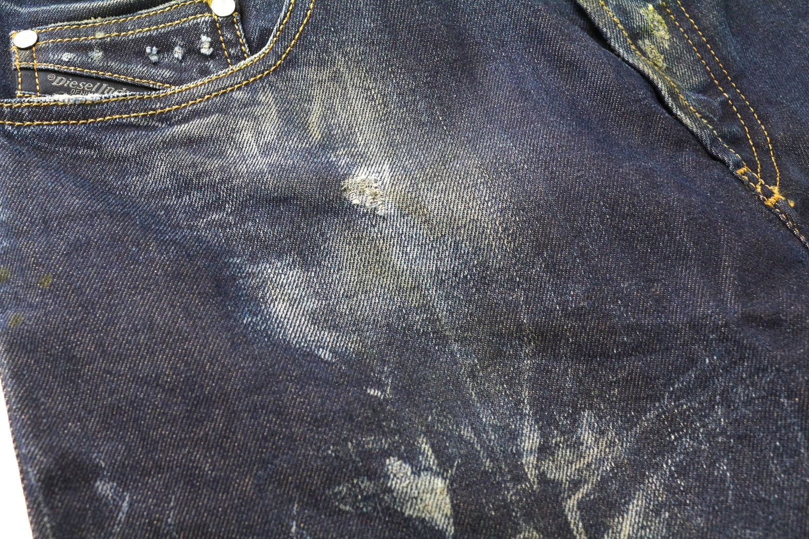 DIESEL Jifer 084SW Men's Jeans W31/L32 Blue Slim Tapered Stretch Painted Wash