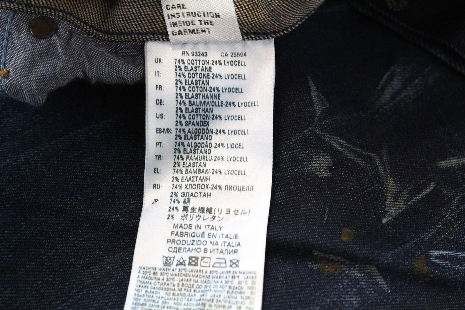 DIESEL Jifer 084SW Men's Jeans W31/L32 Blue Slim Tapered Stretch Painted Wash