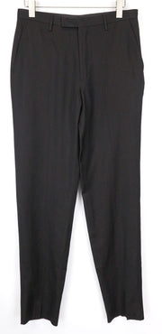 JOHN RICHMOND Men's Trousers IT50 Black Virgin Wool Blend Classic Flat-Front