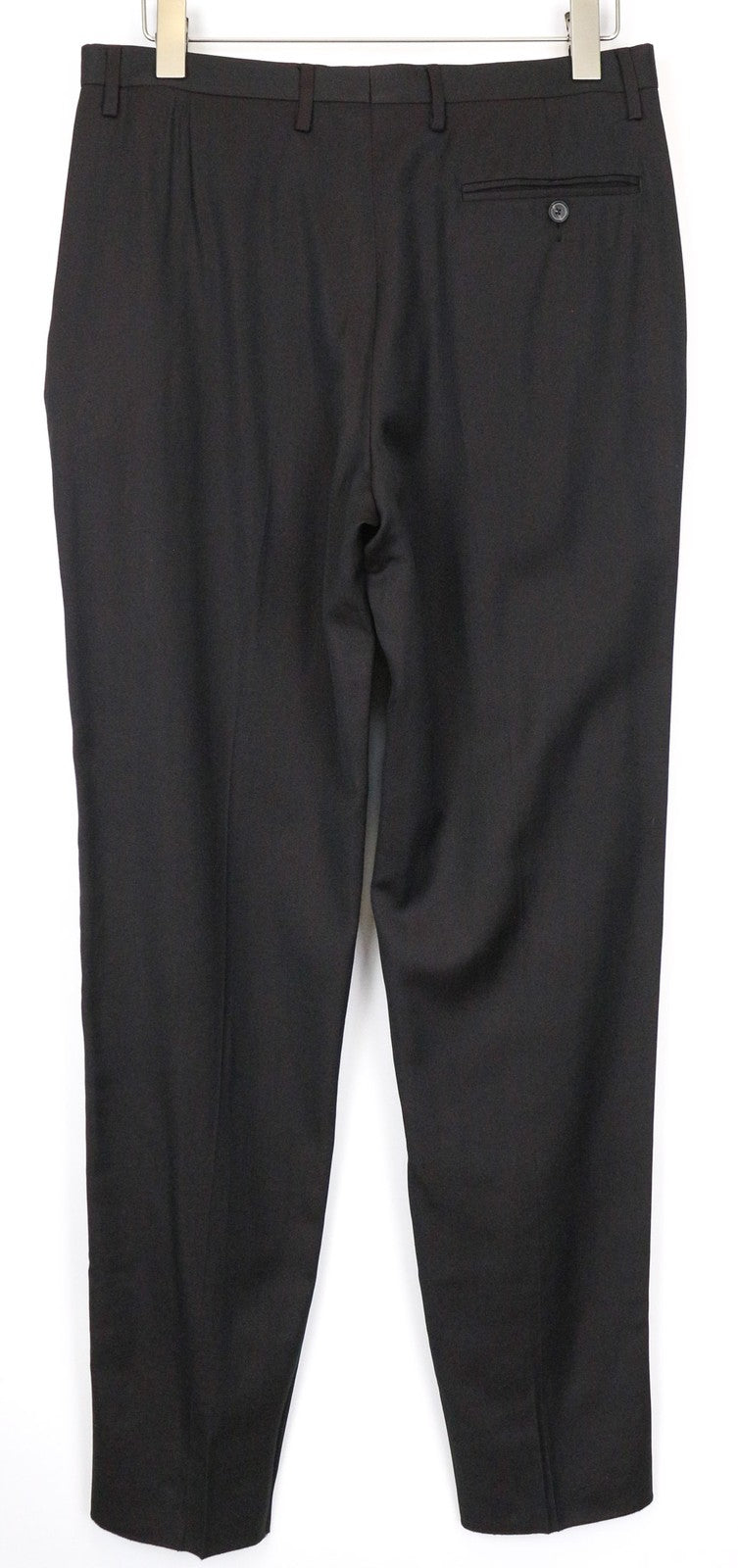 JOHN RICHMOND Men's Trousers IT50 Black Virgin Wool Blend Classic Flat-Front