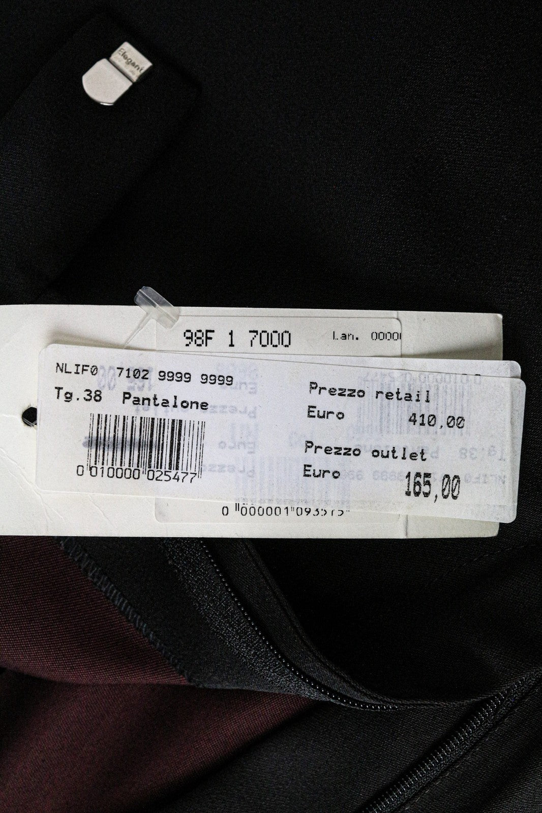 JOHN RICHMOND Men's Trousers IT50 Black Virgin Wool Blend Classic Flat-Front