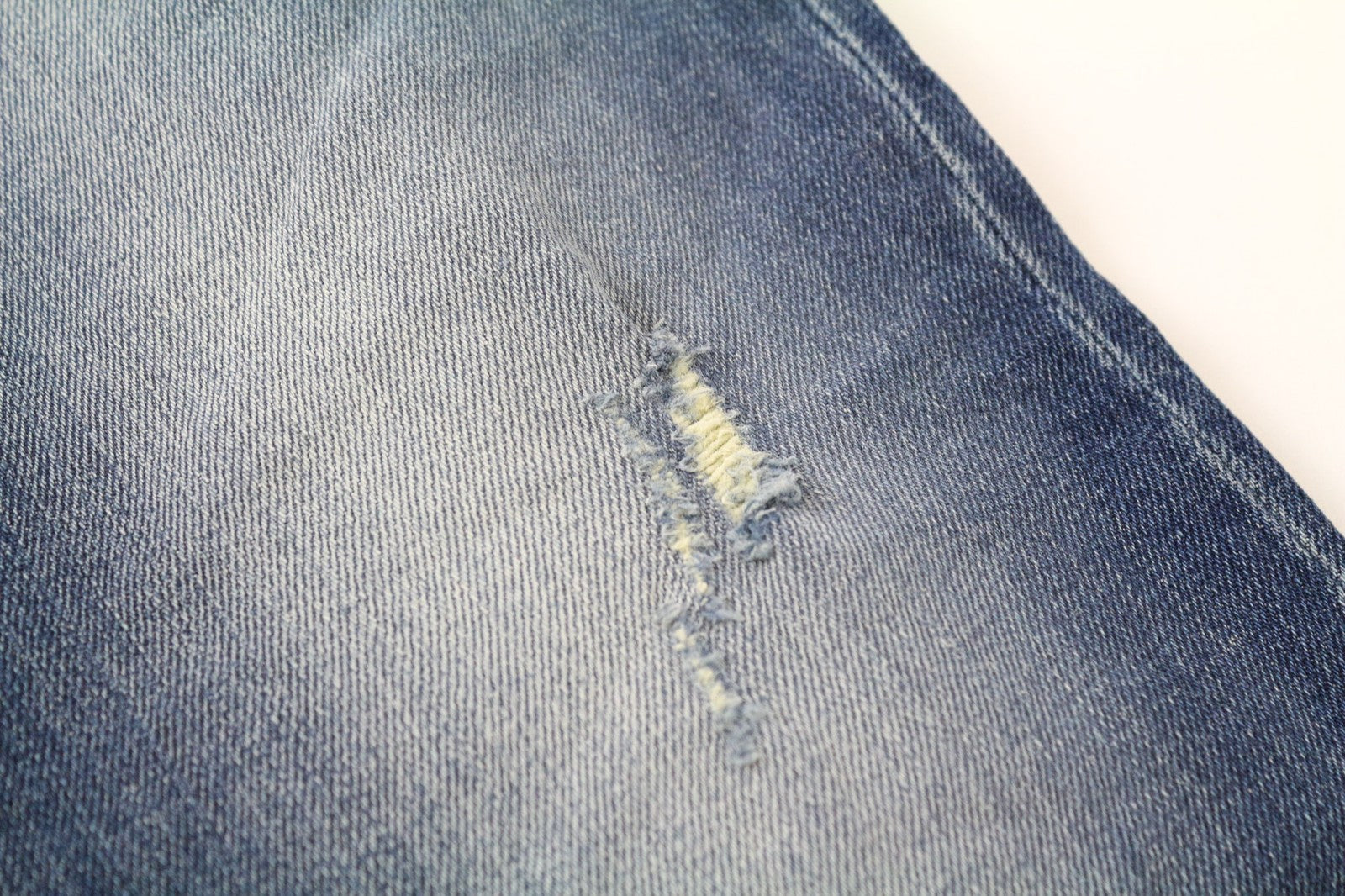 TAKESHY KUROSAWA TK 75 Men's Jeans W34 Blue Distressed Slim Stretch Button Fly