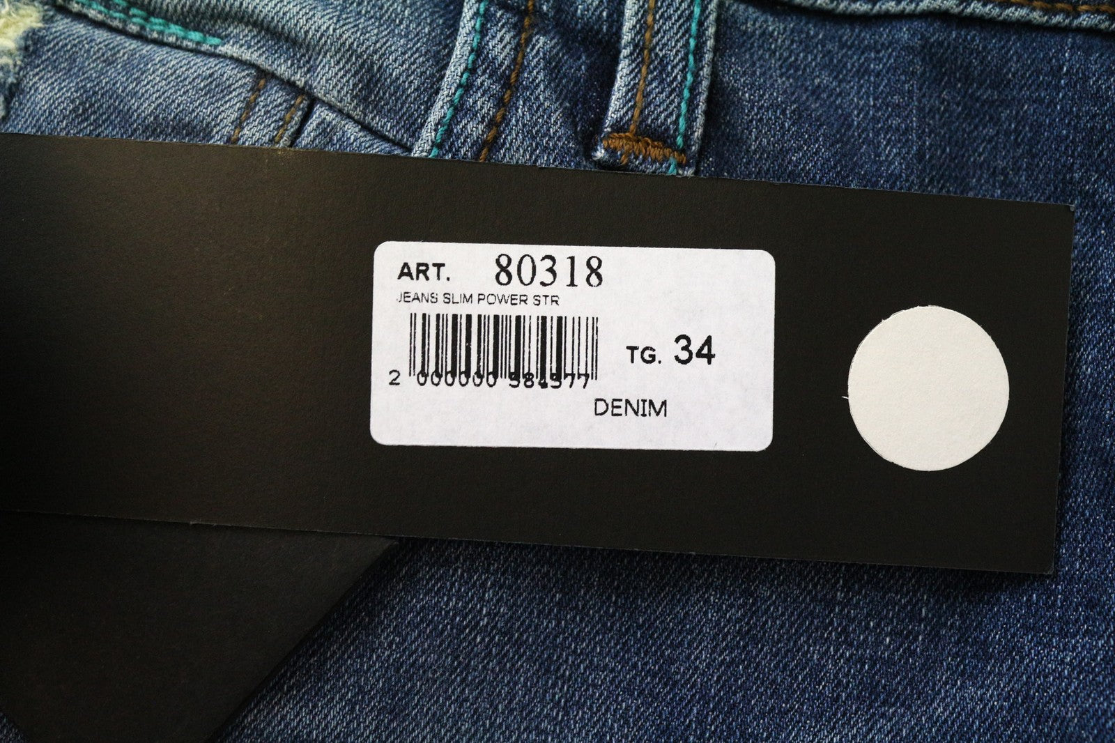 TAKESHY KUROSAWA TK 75 Men's Jeans W34 Blue Distressed Slim Stretch Button Fly