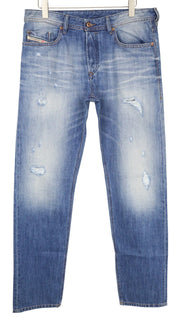 DIESEL Buster R95T8 Men's Jeans W34/L34 Blue Taper Slim Non-Stretch Distressed