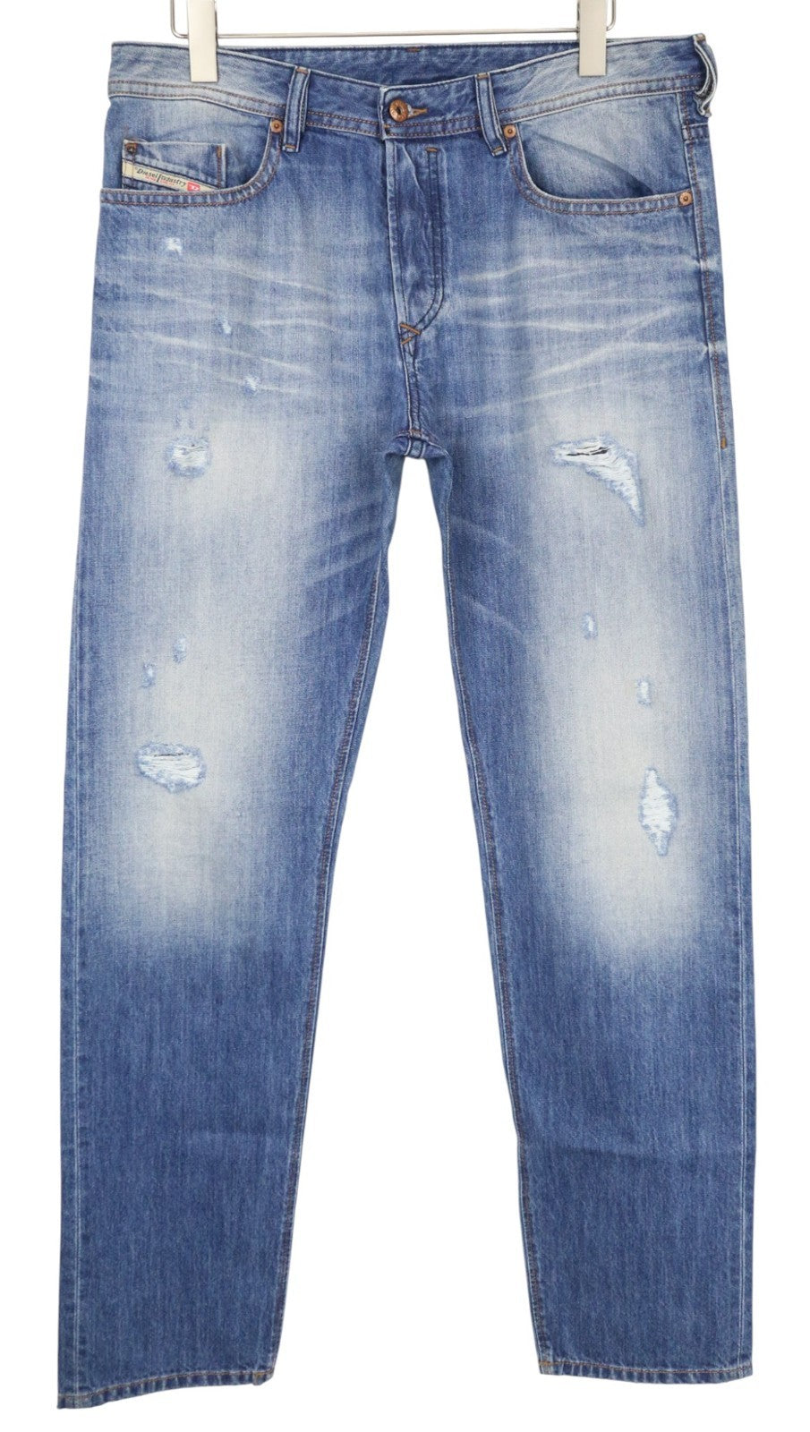 DIESEL Buster R95T8 Men's Jeans W34/L34 Blue Taper Slim Non-Stretch Distressed