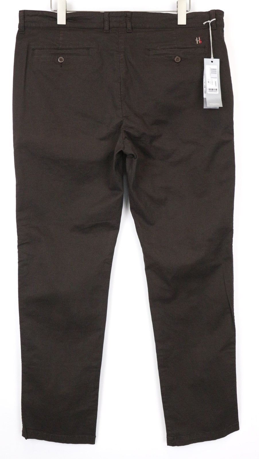 HARMONT & BLAINE Men's Trousers 56 Dark Brown Casual Cotton Stretch Flat-Front