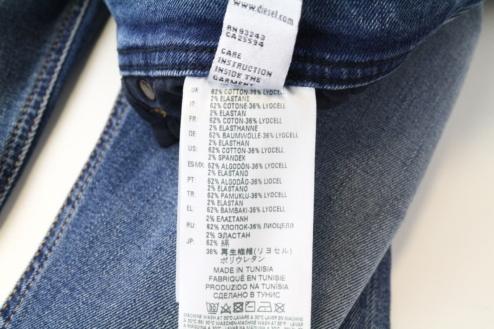 DIESEL Tepphar-R 084SV Men's Jeans W28/L32 Blue Slim Carrot Fit Button Fly