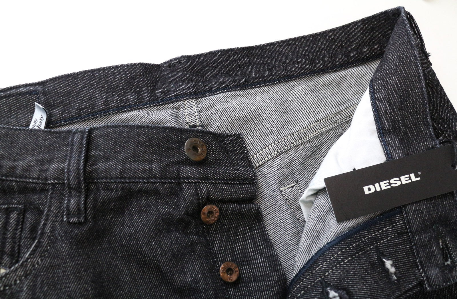 DIESEL Mharky 8880W Men's Jeans W34 Grey Slim Dark Casual 5-Pocket Plain Fit