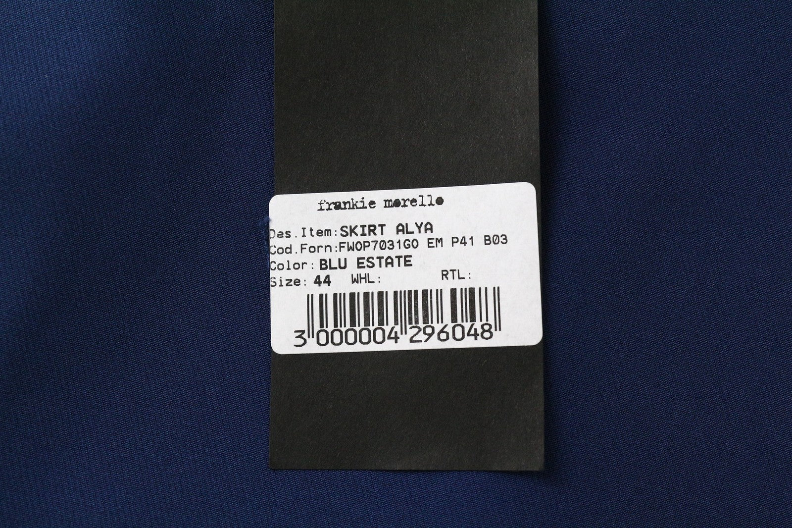 FRANKIE MORELLO Alya Women's Skirt UK12 Blue Stretch Mini Casual Short Side Zip