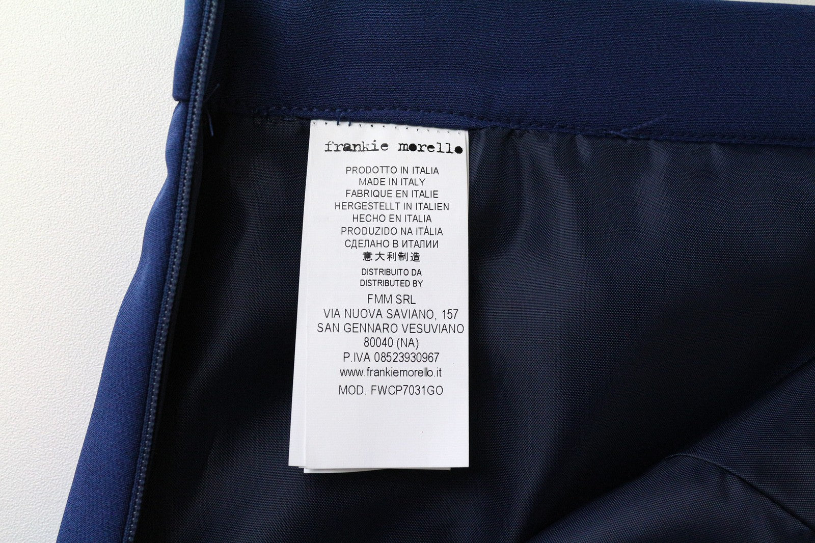 FRANKIE MORELLO Alya Women's Skirt UK12 Blue Stretch Mini Casual Short Side Zip