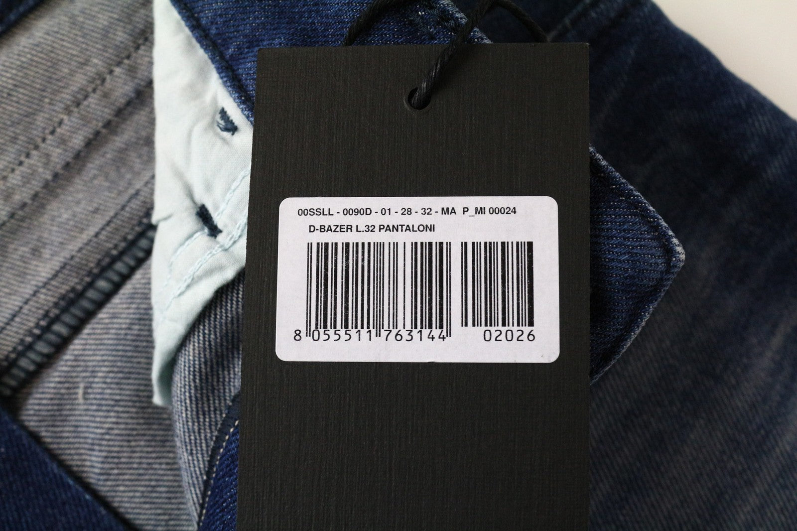 DIESEL D-Bazer 0090D Men's Jeans W28/L32 Washed Blue Stretch Tapered Fit Cotton