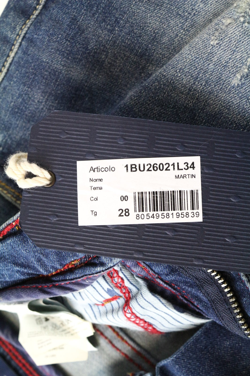 GAUDI JEANS Martin Men's Jeans W28 Blue Distressed Slim Fit Stretch Zippered