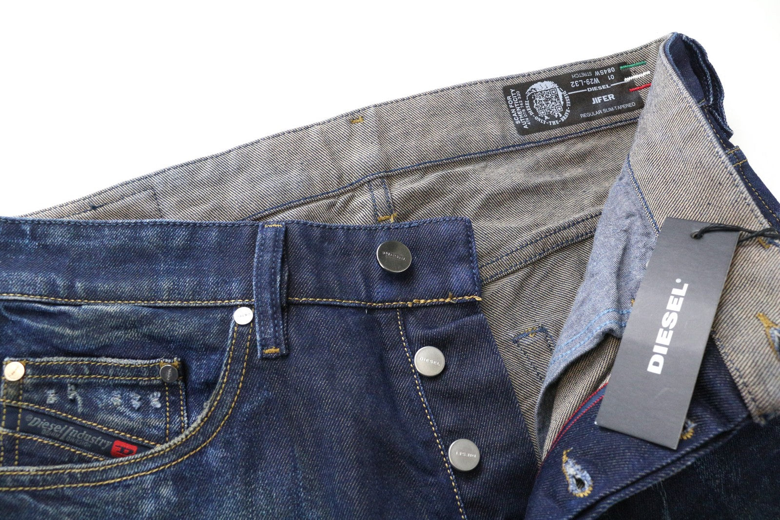 DIESEL Jifer 084SW Men's Jeans W29/L32 Blue Slim Tapered Distressed Stretch