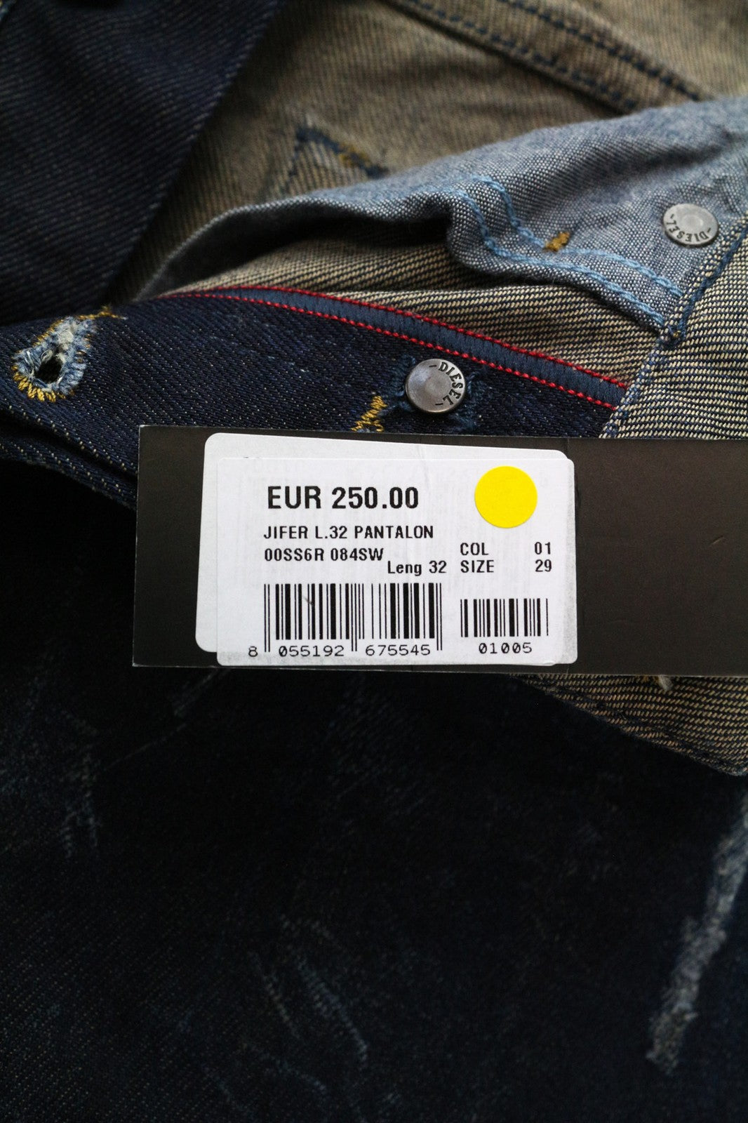 DIESEL Jifer 084SW Men's Jeans W29/L32 Blue Slim Tapered Distressed Stretch