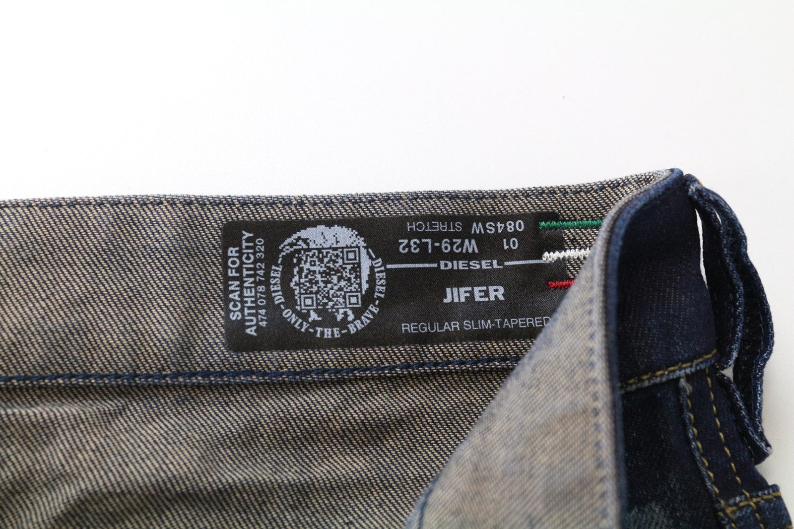 DIESEL Jifer 084SW Men's Jeans W29/L32 Blue Slim Tapered Distressed Stretch