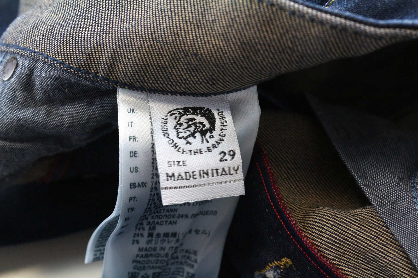 DIESEL Jifer 084SW Men's Jeans W29/L32 Blue Slim Tapered Distressed Stretch