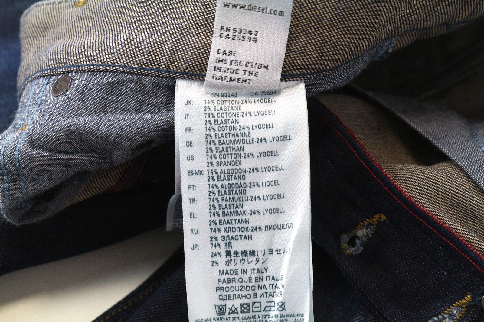 DIESEL Jifer 084SW Men's Jeans W29/L32 Blue Slim Tapered Distressed Stretch