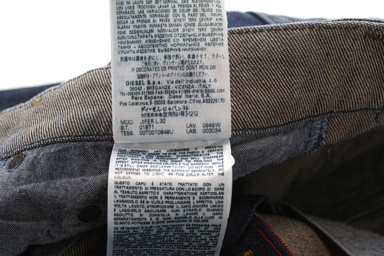 DIESEL Jifer 084SW Men's Jeans W29/L32 Blue Slim Tapered Distressed Stretch