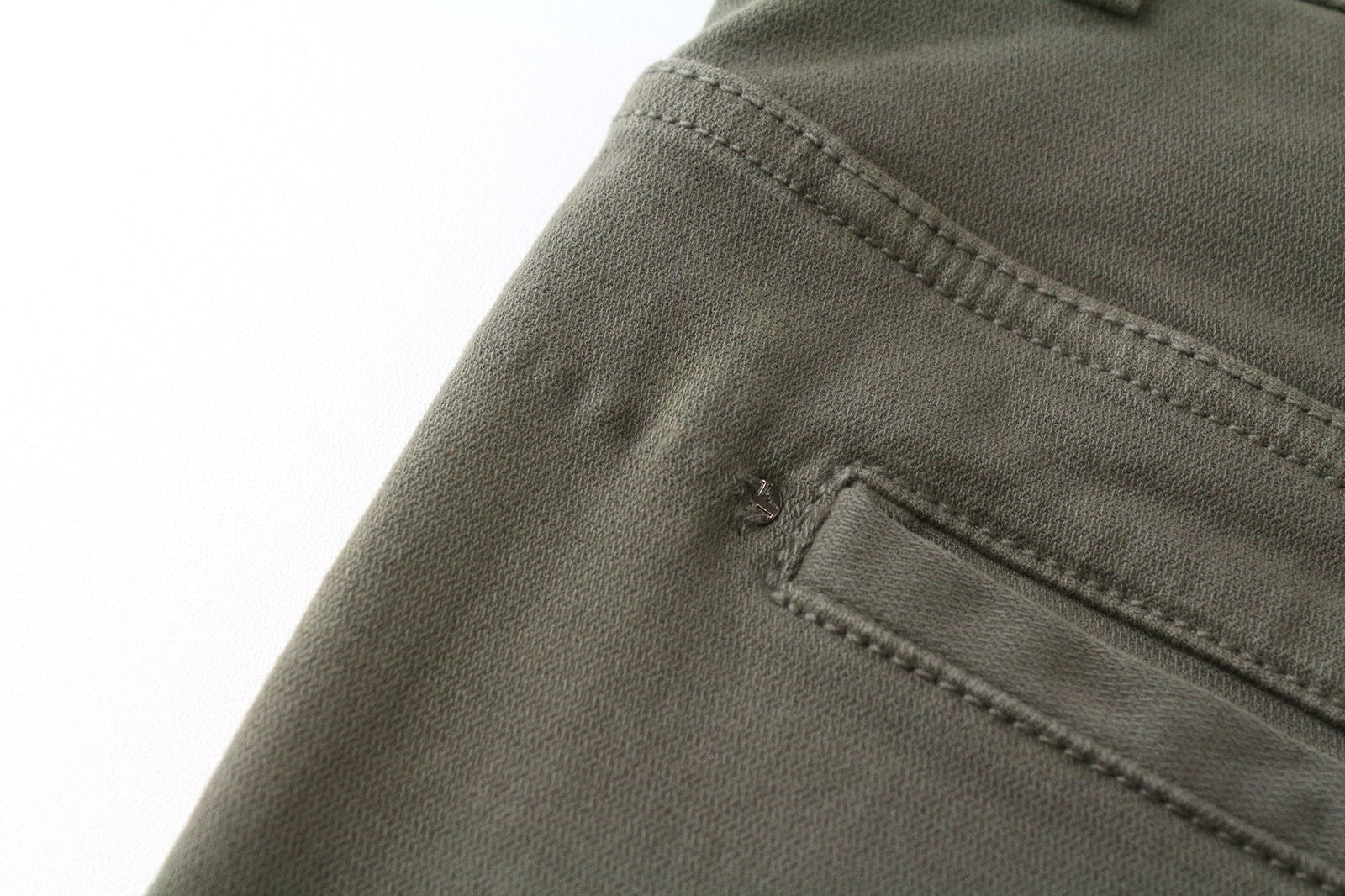 RICHMOND Men's Trousers 48 Khaki Green Cotton Stretch Casual Flat-Front Style