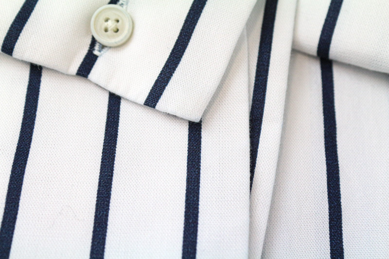 SCOTCH & SODA Men's Shirt M White Pinstriped Cotton Asymmetrical Long Fit