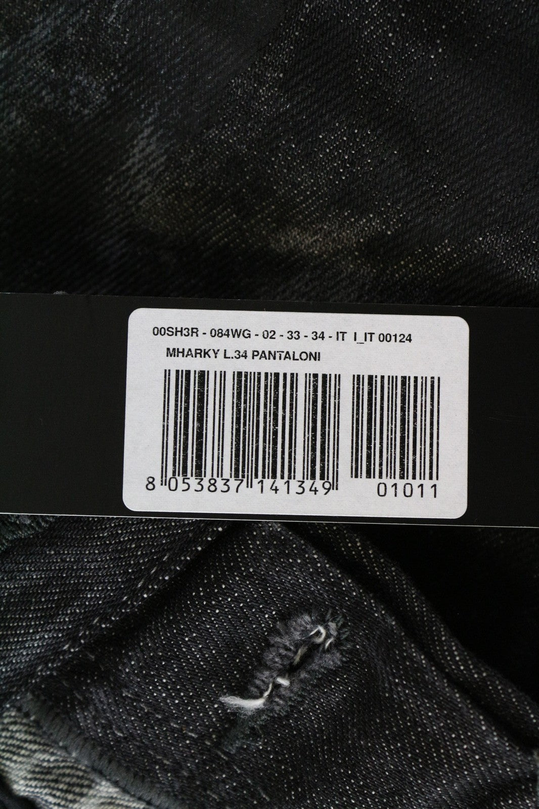 DIESEL Mharky 084WG Men's Jeans W33/L34 Grey Slim Distressed Skinny Fit