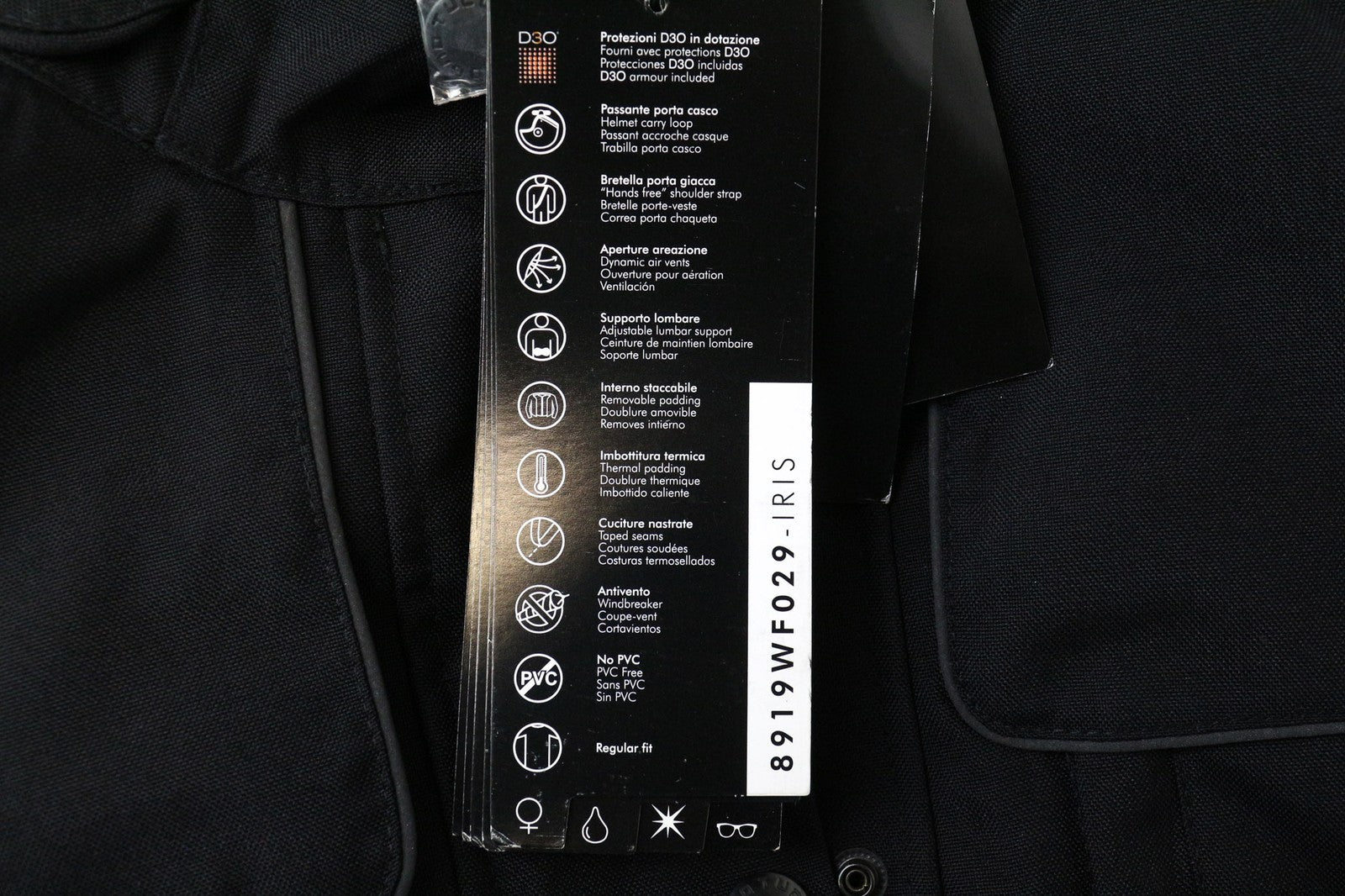 TUCANO URBANO Iris moteriška paspirtuko striukė IT38 juoda su paspirtuku ir vėjui atspariu paminkštinimu 