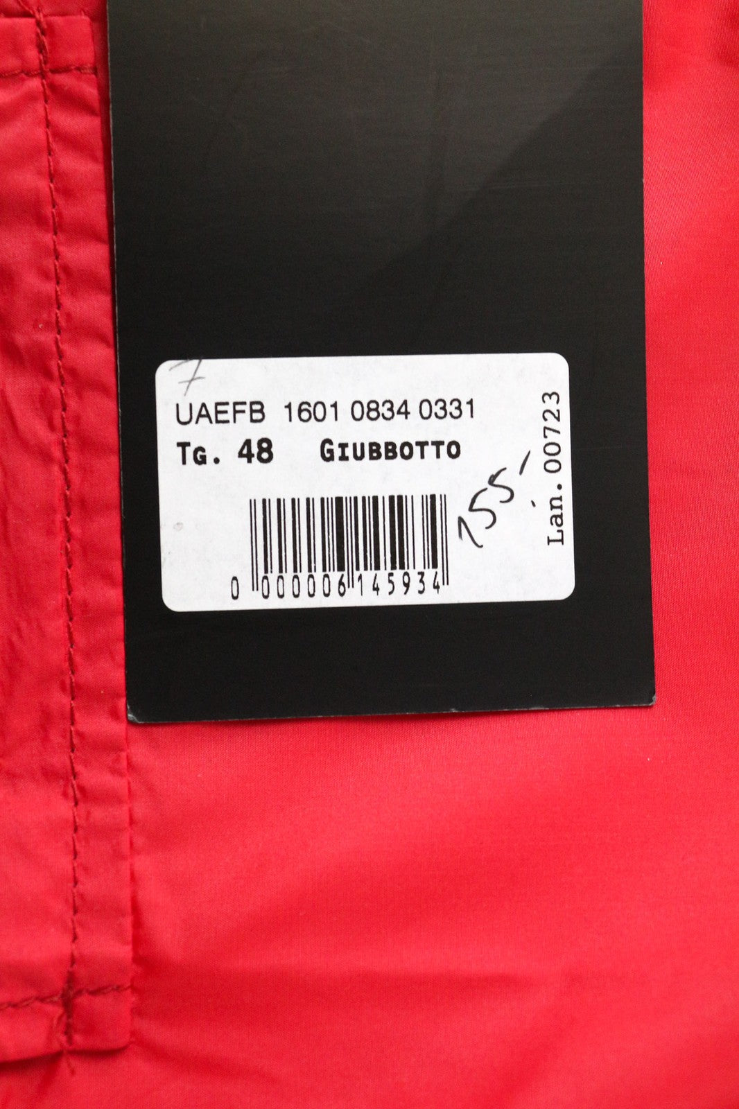 RICHMOND Men's Jacket IT48 Bright Red Designer Zip-Up High Neck Classic Lined