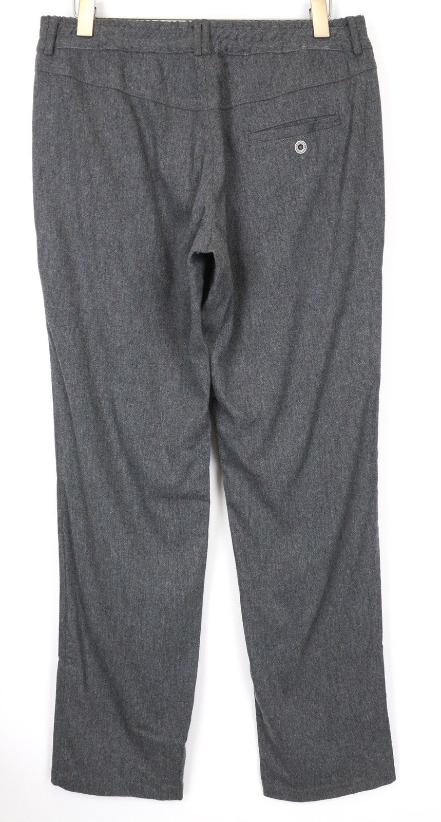 RICHMOND Men's Trousers L Grey Stretch Wool Blend Zip Pocket Pull On Casual