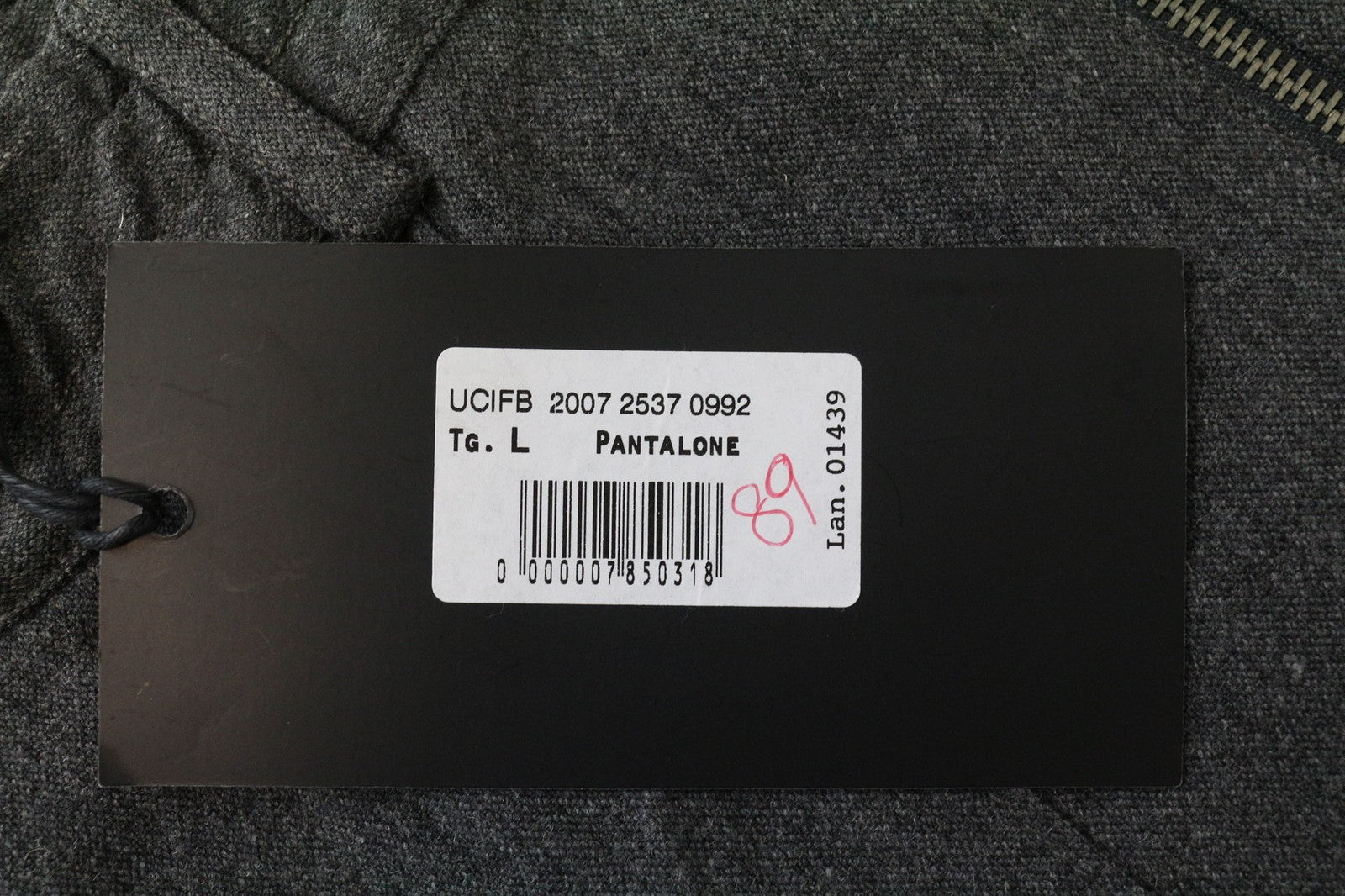 RICHMOND Men's Trousers L Grey Stretch Wool Blend Zip Pocket Pull On Casual