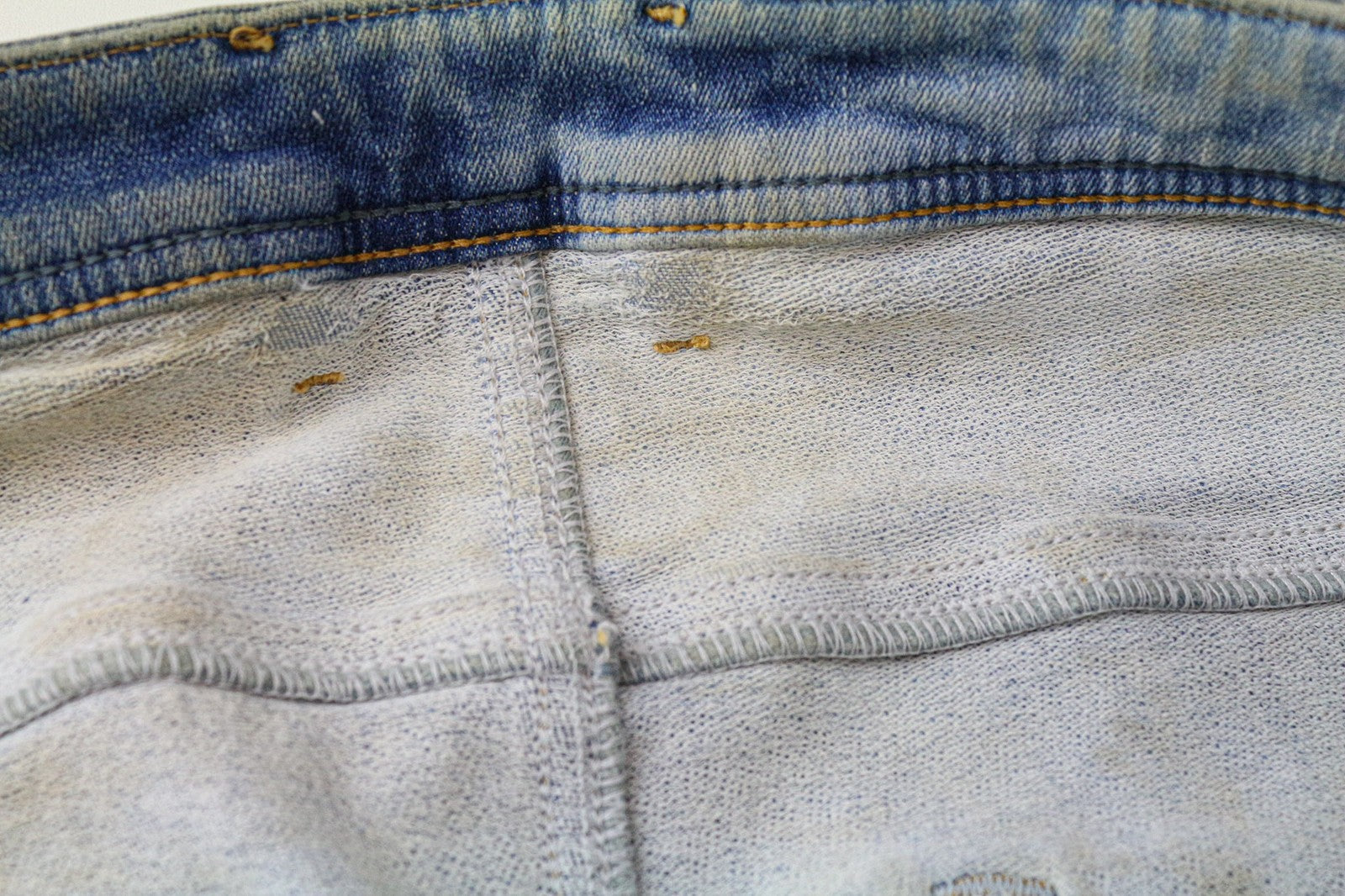 DIESEL Krooley-T 087AE Men's W32 Slim Blue Cotton Stretch Jeans Ripped Worn